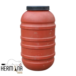 Fût plastique rouge 220 L – Qualité alimentaire – 100 % hermétique